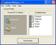 Laplink PDAsync screenshot